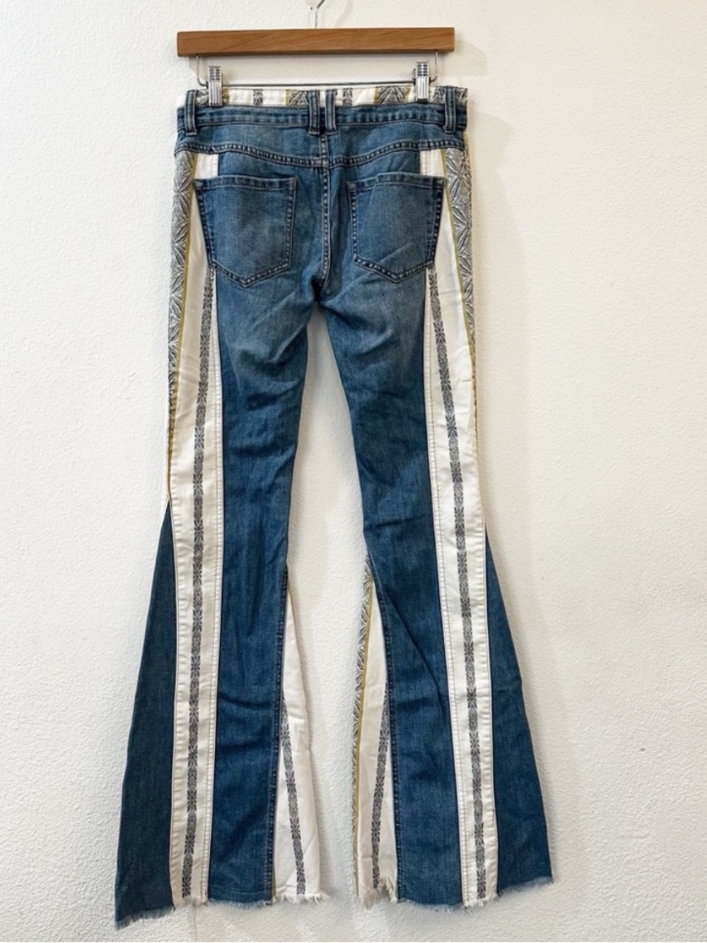 Free People Danica low rise flat jeans with patchwork details - Picture 4 of 9